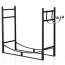 33 Inch Firewood Rack with Removable Kindling Holder Steel Fireplace Wood by LJGDeals