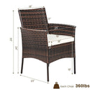 2 Pieces Outdoor PE Rattan Armchairs with Removable Cushions by LJGDeals
