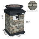 40000BTU Outdoor Propane Burning Fire Bowl Column Realistic Look Firepit Heater by LJGDeals