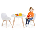 Modern Kids Activity Play Table and 2 Chairs Set with Beech Leg Cushion-White by LJGDeals