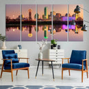 Colorful Dallas City Lights Night Skyline Wall Art Print