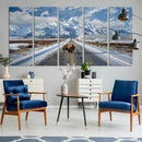 Bison Wall Art - Snowy Road Wall Art – Framed Mountain by MyGreatCanvas | Canvas Wall Art Prints | Photo Prints & Wall Decor
