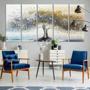 Silver Tree Wall Art – Framed Golden Leaves Canvas Artwork, by MyGreatCanvas | Canvas Wall Art Prints | Photo Prints & Wall Decor