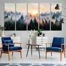 Misty Forest Wall Art – Framed Sunrise Pines Canvas Artwork, by MyGreatCanvas | Canvas Wall Art Prints | Photo Prints & Wall Decor