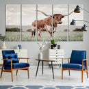 Texas Longhorn Wall Art Canvas Print – Framed Spotted Cattle by MyGreatCanvas | Canvas Wall Art Prints | Photo Prints & Wall Decor