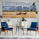Grand Teton Park Wild Horses Wall Art Canvas Print – Framed by MyGreatCanvas | Canvas Wall Art Prints | Photo Prints & Wall Decor