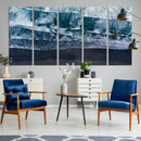 Black Beach Wall Art Canvas Print – Framed Aerial Ocean View