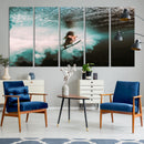 Vibrant Aquatic Motion Wall Art Canvas Print – Framed