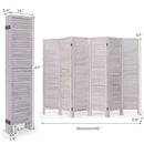 6 Panels Classic Venetian Wooden Slat Room Screen-White by LJGDeals
