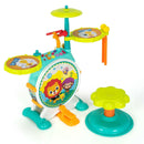 3 Pieces Electric Kids Drum Set with Microphone Stool Pedal by LJGDeals