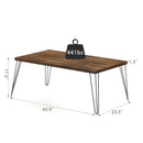 43.5 Inch Wooden Rectangular Coffee Table with Metal Legs by LJGDeals