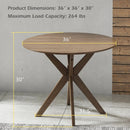 36 Inch Round Wood Dining Table with Intersecting Pedestal Base by LJGDeals