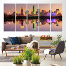 Colorful Dallas City Lights Night Skyline Wall Art Print