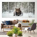 Grizzly Bear Wall Art – Framed Snowy Forest Canvas Artwork, by MyGreatCanvas | Canvas Wall Art Prints | Photo Prints & Wall Decor