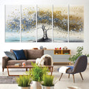 Silver Tree Wall Art – Framed Golden Leaves Canvas Artwork, by MyGreatCanvas | Canvas Wall Art Prints | Photo Prints & Wall Decor