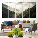 Misty Valley Wall Art Canvas Print – Foggy Forest Pine Trees