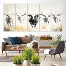 Texas Longhorn Wall Art Canvas Print – Rustic Western Bull