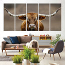 Texas Longhorn Wall Art Canvas Print – Brown Bull Rustic