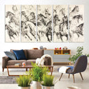 Running Horses Wall Art Canvas Print – Framed Galloping Herd