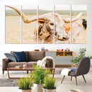 Texas Longhorn Wall Art Canvas Print – Framed Speckled Cow