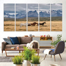Grand Teton Park Wild Horses Wall Art Canvas Print – Framed by MyGreatCanvas | Canvas Wall Art Prints | Photo Prints & Wall Decor