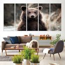 Brown Bear Wall Art Canvas Print – Framed Majestic Woodland