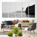 Jumping Wall Art Canvas Print – Framed Coastal Ocean Scene