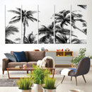 Palm Wall Art Canvas Print – Framed Monochrome Tropical