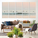 Pastel Ocean Wall Art Canvas Print – Framed Soft Sunset Calm
