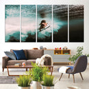 Vibrant Aquatic Motion Wall Art Canvas Print – Framed