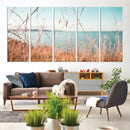 Coastal Grass Landscape Wall Art Canvas Print – Golden