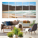 Tranquil Beach Scene Wall Art Canvas Print – Framed Blue