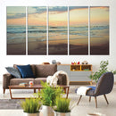 Sunset Seascape Wall Art Canvas Print – Framed Pastel Ocean