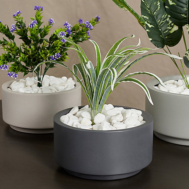 7 inch Charcoal Fiberstone Ceramic Pot