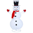 6 Feet Lighted Snowman with Top Hat and Red Scarf-White by LJGDeals