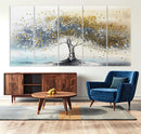 Silver Tree Wall Art – Framed Golden Leaves Canvas Artwork, by MyGreatCanvas | Canvas Wall Art Prints | Photo Prints & Wall Decor