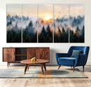 Misty Forest Wall Art – Framed Sunrise Pines Canvas Artwork, by MyGreatCanvas | Canvas Wall Art Prints | Photo Prints & Wall Decor