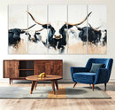 Texas Longhorn Wall Art Canvas Print – Majestic Horned Bull