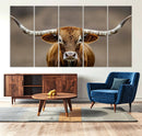 Texas Longhorn Wall Art Canvas Print – Brown Bull Rustic by MyGreatCanvas | Canvas Wall Art Prints | Photo Prints & Wall Decor