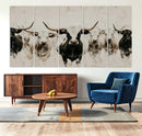 Longhorn Cattle Wall Art Canvas Print – Framed Bison Herd by MyGreatCanvas | Canvas Wall Art Prints | Photo Prints & Wall Decor