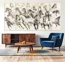 Running Horses Wall Art Canvas Print – Framed Galloping Herd