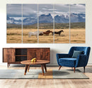 Grand Teton Park Wild Horses Wall Art Canvas Print – Framed by MyGreatCanvas | Canvas Wall Art Prints | Photo Prints & Wall Decor