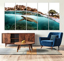 Sea Turtle Wall Art Canvas Print – Framed Ocean Life