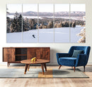 Snowy Mountain Wall Art Canvas Print – Framed Ski Slope