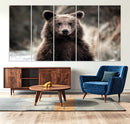 Brown Bear Wall Art Canvas Print – Framed Majestic Woodland