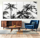 Palm Wall Art Canvas Print – Framed Monochrome Tropical