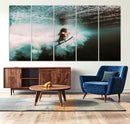 Vibrant Aquatic Motion Wall Art Canvas Print – Framed