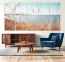 Coastal Grass Landscape Wall Art Canvas Print – Golden