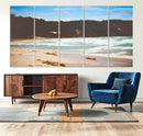 Tranquil Beach Scene Wall Art Canvas Print – Framed Blue