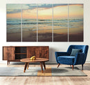 Sunset Seascape Wall Art Canvas Print – Framed Pastel Ocean